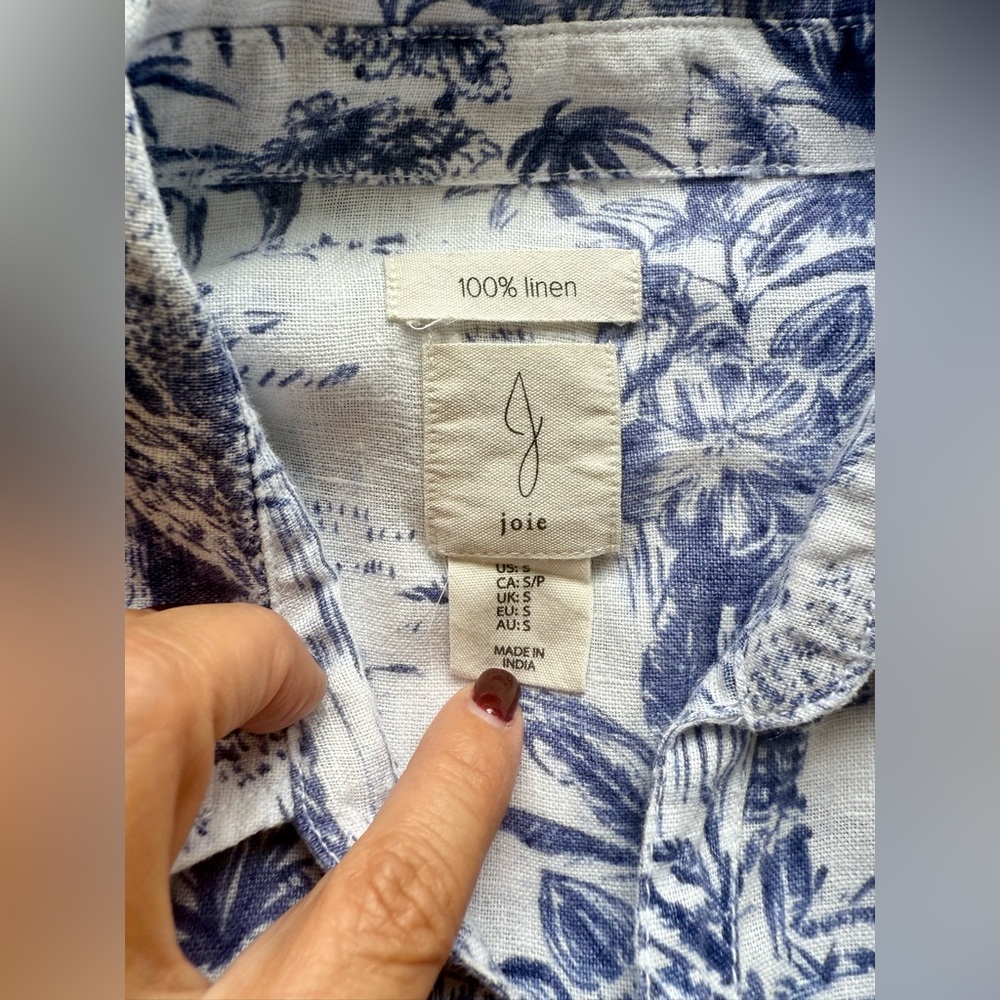 Joie Women's Linen Button Up Shirt or Swim Cover Up - Picture 9 of 9